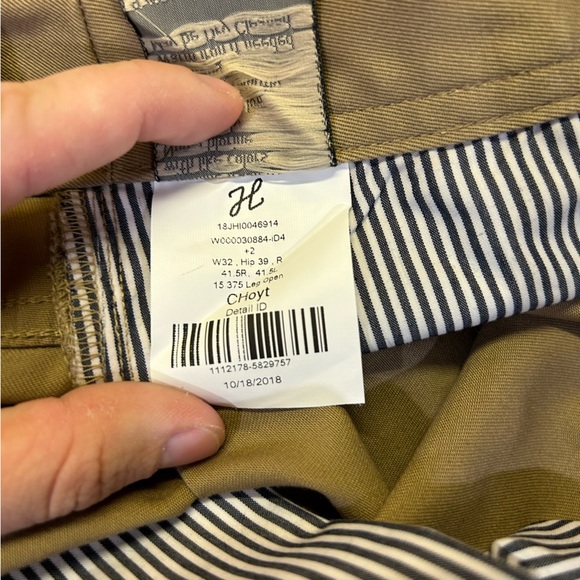 J. Hilburn Khaki Pants, size 32 Waist X 32.5 Inseam. - Picture 6 of 6